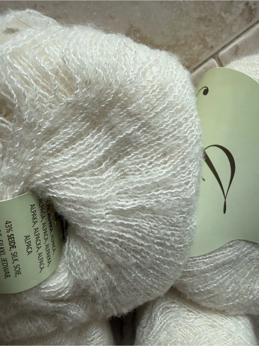 Josy by Bremont Soft Cream Lace-Weight Yarn - 4 Skeins Natural Off White/Cream